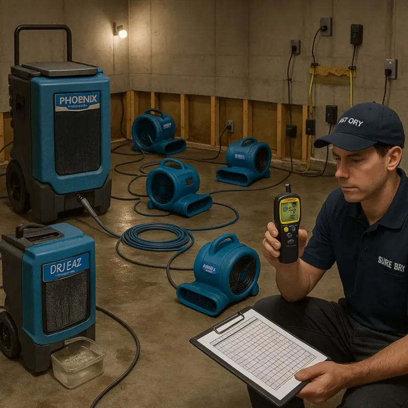 Structural Drying and Dehumidification process in La Cygne, KS